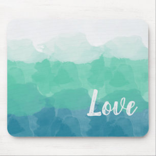 Ombre Turcos Blue och Neo Mint Kärlek Gradient Musmatta