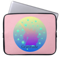 Ombre Unicorn med ord tacksamhet