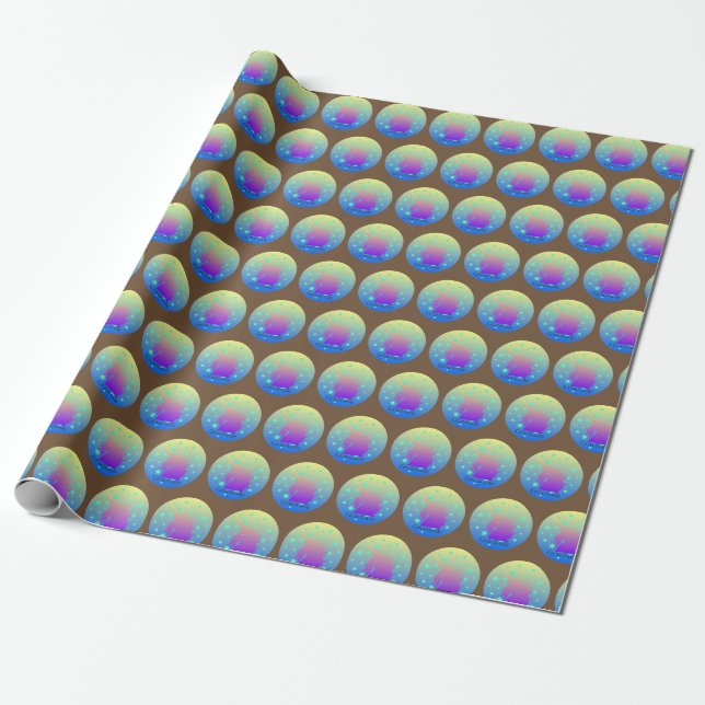 Ombre Unicorn med ord tacksamhet Presentpapper (Utrullad)