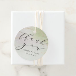 Ombre Vår Grönt Gold Foil Bröllop Tack Gåvor Etiketter