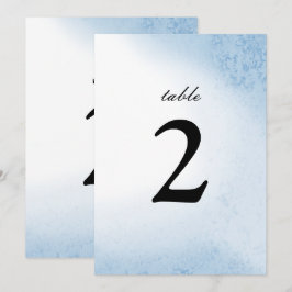 Ombre Watercolor Bordnummer | Blå Inbjudningar