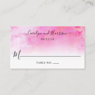 Ombre Watercolor Bröllop Place Cards - Rosa Placeringskort