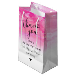 Ombre Watercolor Bröllop Tack Gift Bag - Rosa