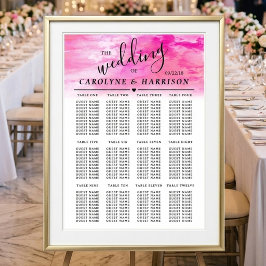 Ombre Watercolor Bröllopsställning - Rosa Poster