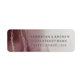 Ombre Watercolor Cranberry Bröllop Returadress Returadress Etikett
