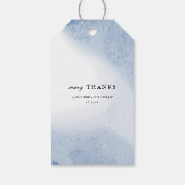 Ombre Watercolor Tack Favor Gift-Märkre | Blå Presentetikett