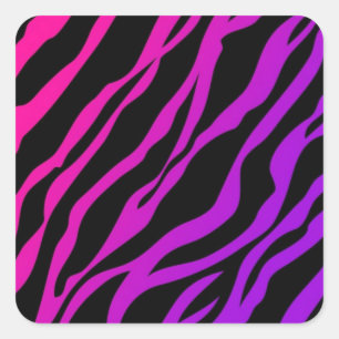 Ombre Zebra tryck Fyrkantigt Klistermärke