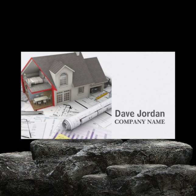 Ombyggnad av byggnation av hus- och renoveringsarb visitkort (Contractor construction home renovation remodeling business card)