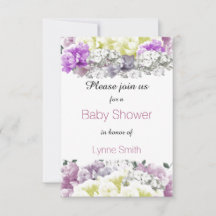 Omdömesfullt blomsterbukett Baby Shower-inbjudan