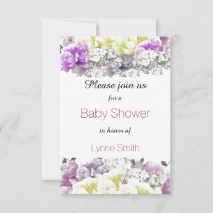 Omdömesfullt blomsterbukett Baby Shower-inbjudan Inbjudningar