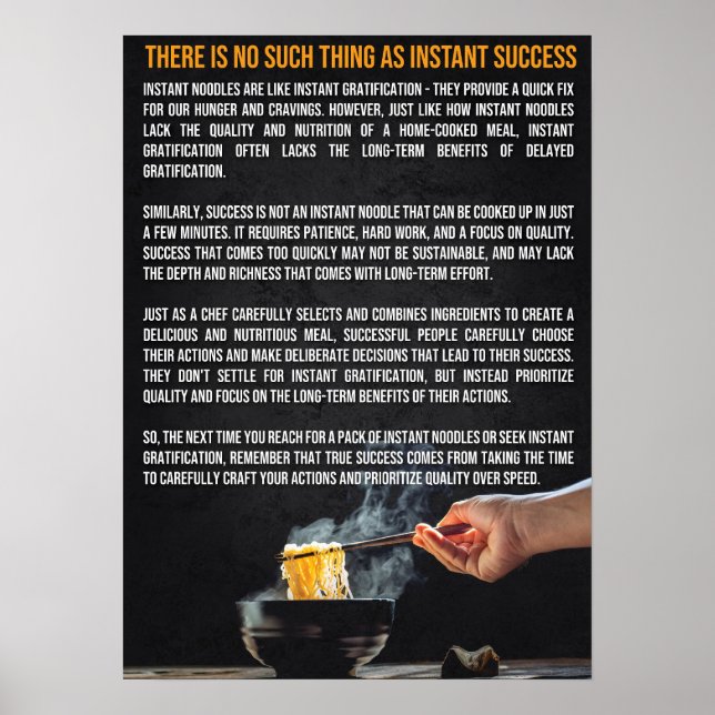 Omedelbar analogi för framgång - Motivering Poster (Framsidan)