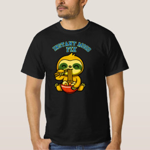 Omedelbar humörfix Cute seng som äter nudlar desig T Shirt