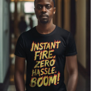 Omedelbart eldsvåda: Noll Hassle Boom T Shirt