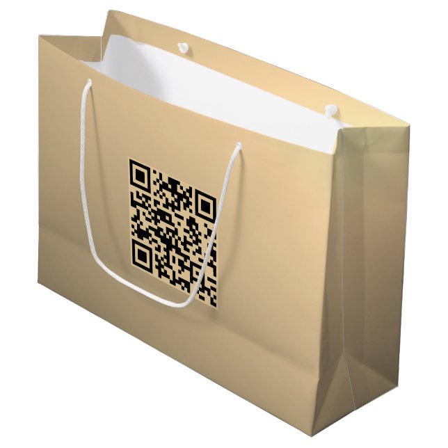 Omedelbart redigerbar QR-kodmall | Falskt guld (Framsidan Vinklad)
