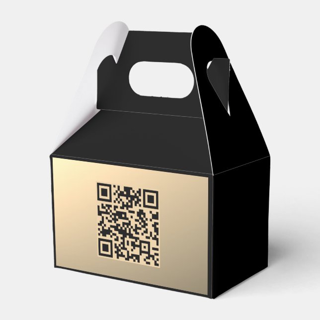 Omedelbart redigerbar QR-kodmall | Falskt guld Presentaskar (Framsidan Sidan)