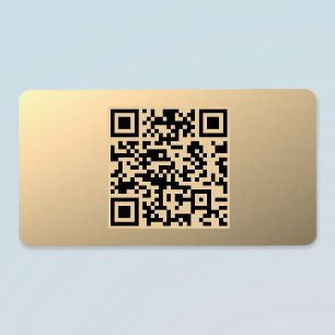 Omedelbart redigerbar QR-kodmall   Faux Guld Adressetikett