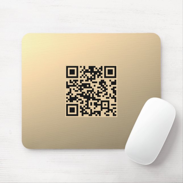 Omedelbart redigerbar QR-kodmall | Faux Guld Musmatta (Med mus)
