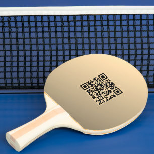 Omedelbart redigerbar QR-kodmall   Faux Guld Pingisracket