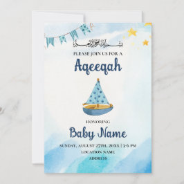 Omedelbart redigerbart Aqeeqah Aqiqah-inbjudningsk Inbjudningar