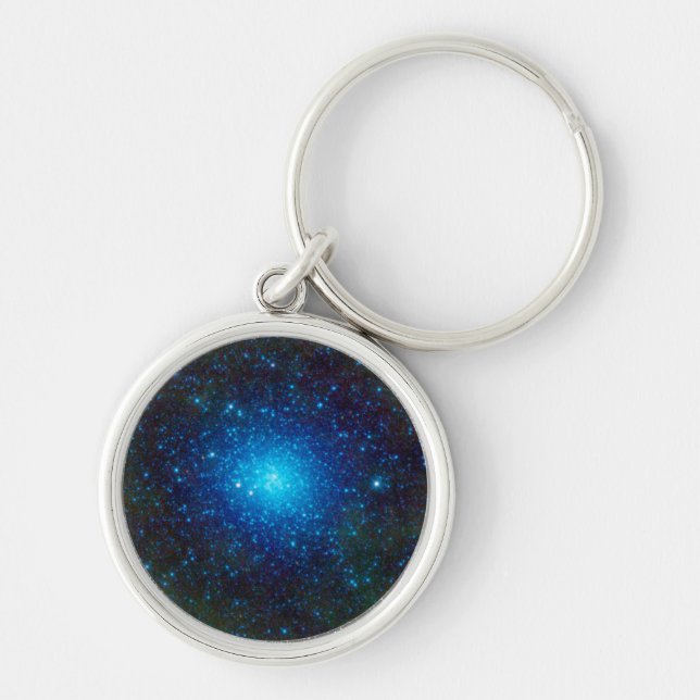 Omega den Centauri stjärnan samla i en klunga Rund Silverfärgad Nyckelring (Framsidan)