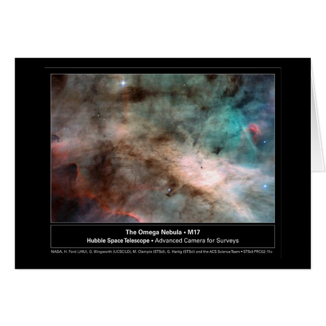 Omega Nebula M17 Hubble Telescope Photo Hälsningskort (Framsidan Horizontal)