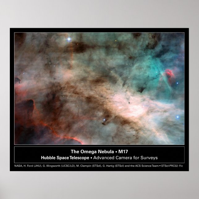 Omega Nebula M17 Hubble Telescope Photo Poster (Framsidan)