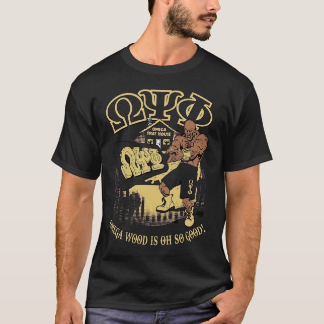 Omega Psi Phi Omegawood  T Shirt (Framsida)