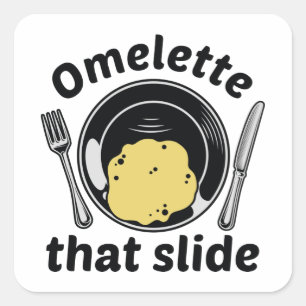 Omelet som bilden fyrkantigt klistermärke
