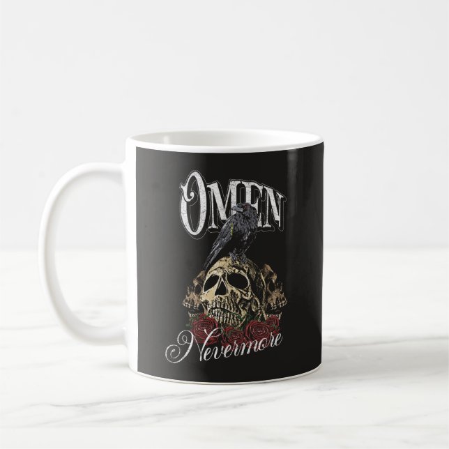 Omen - Gothic Streetwear Design Kaffemugg (Vänster)