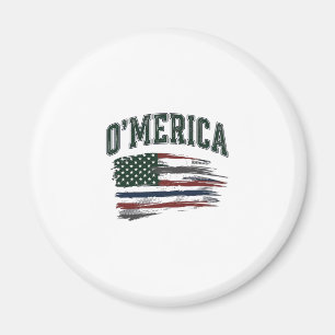 O'Merica Vintage Distressed Flag Skjorta Design_1 Magnet