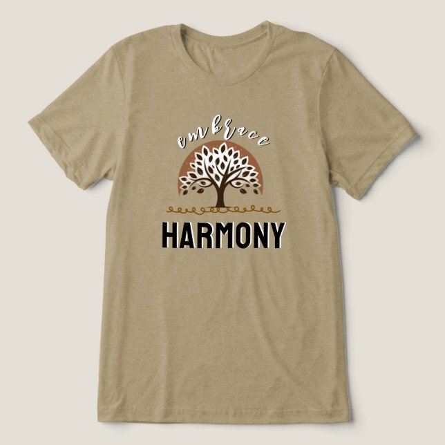Omfamna Abstrakt Harmoni Träd T Shirt (Design Framsida)
