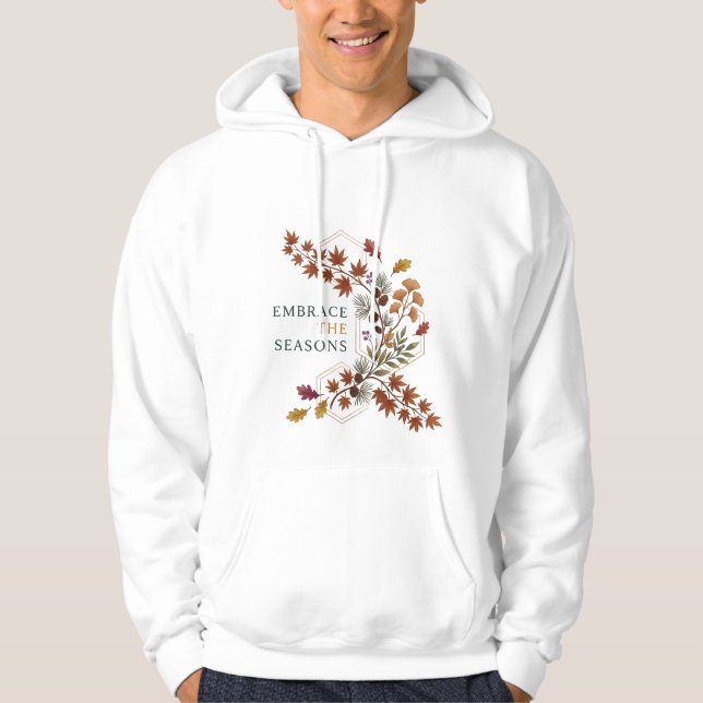 Omfamna Årstidernas Dynamiska Höst Botaniska Gren Hoodie (Framsida)