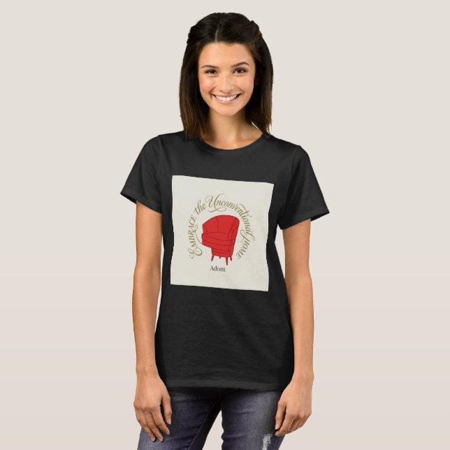 Omfamna den okonventionella röda stol T-shirt (Hel framsida)