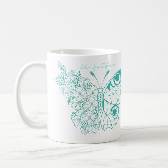 Omfamna Din Förvandling Fjäril Kaffemugg (Vänster)