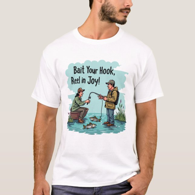 Omfamna glädjen av fiske t shirt (Framsida)