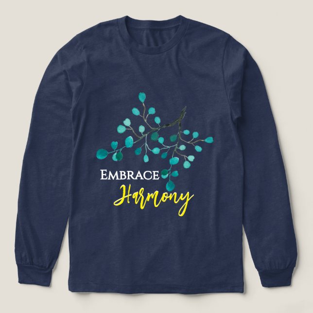 Omfamna Harmoni Abstrakt Grenar T-Shirt (Design framsida)