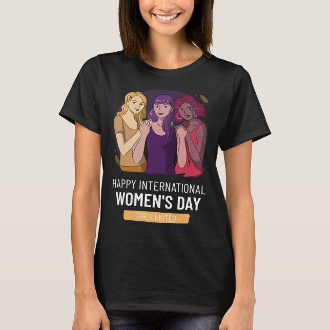 Omfamna jämställdhet Internationella kvinnodagen S T Shirt (Framsida)