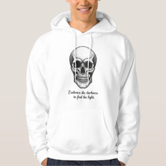 "Omfamna mörkret" Dödskallekonst Hoodie
