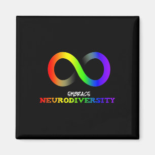 Omfamna Neurodiversitet Autism Asd Adhd Regnbåge I Magnet