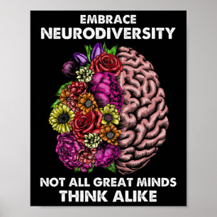 Omfamna Neurodiversitet Autism Medvetenhet Adhd Sp Poster