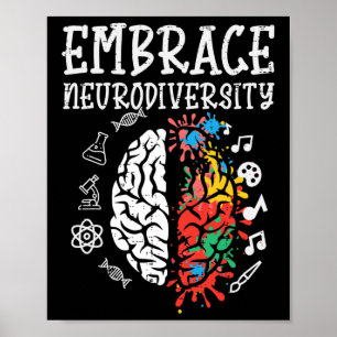 Omfamna Neurodiversitet Autism Medvetenhet Asd Män Poster