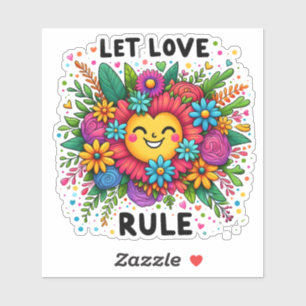 Omfamna Positivitet Med Livfulla Blommor och Glädj Klistermärken