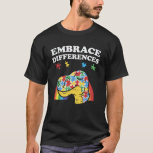 Omfamna skillnader Autism Medvetenhet Skjorta Trex T Shirt