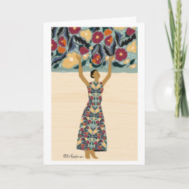 Omfamna skönhetillustrationkvinnan i blommor kort