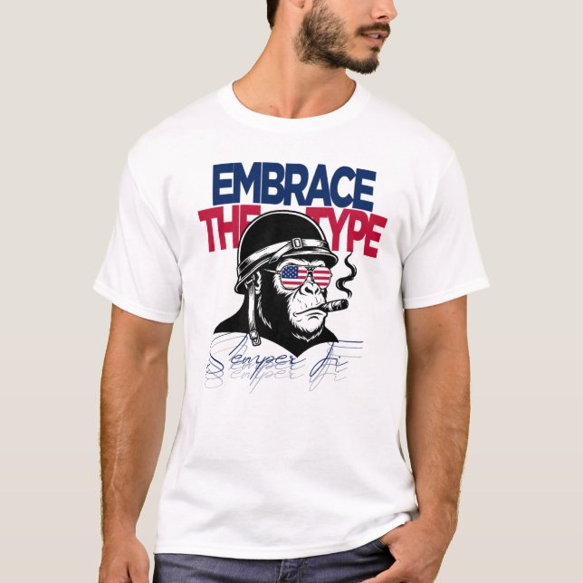 Omfamna typen. Semper Fidelis. T Shirt (Framsida)