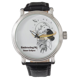Omfamnar min inre förmörkelse Celestial Moon Linje Armbandsur