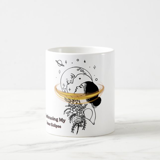 Omfamnar min inre förmörkelse Celestial Moon Linje Kaffemugg (Center)