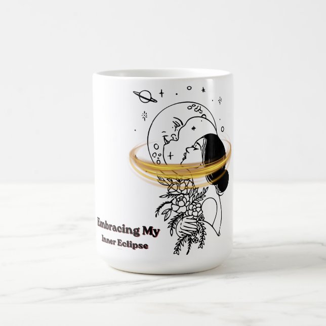 Omfamnar min inre förmörkelse Celestial Moon Linje Kaffemugg (Center)