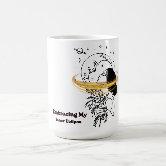Omfamnar min inre förmörkelse Celestial Moon Linje Kaffemugg (Center)
