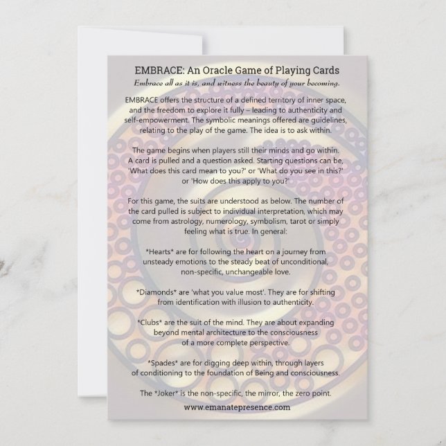 OMFAMNING: en Oracle lek av att leka kort (Framsida)